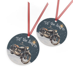 Vintage Motorcycle Aluminum Christmas Ornament