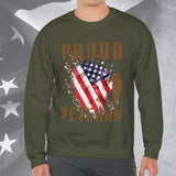 Proud American Veteran Crew Neck Sweatshirt
