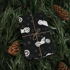 Cruiser Motorcycle Gift Wrap - Black & White Biker Design