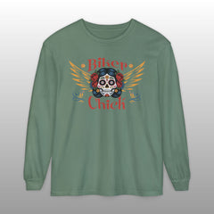 Biker Chick Day of the Dead Long Sleeve TShirt