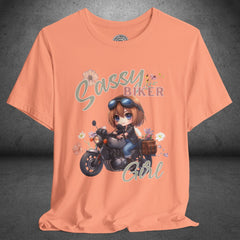 Sassy Biker Girl Crew Neck TShirt