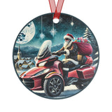 Can-Am Spyder Santa Aluminum Christmas Ornament