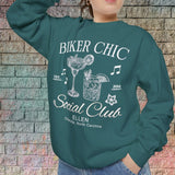 Biker Chic Customized Crew Neck Sweatshirt