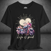 Ladies Boho Vintage Motorcycle Crew Neck TShirt