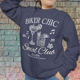 Biker Chic Customized Crew Neck Sweatshirt
