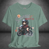 Sassy Motorcycle Girl Crew Neck TShirt
