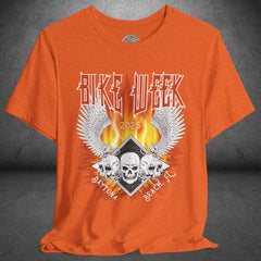 Daytona Bike Week 2025 Gothic Winged Skulls Crew Neck TShirt
