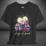 Ladies Boho Vintage Motorcycle Crew Neck TShirt