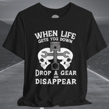 Motorcycle Skull and Piston Crew Neck TShirt