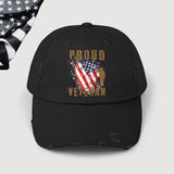 Proud American Veteran Distressed Dad Hat