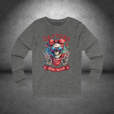 Ladies Daytona Bike Week 2025 Hipster Skull Long Sleeve Crew Neck TShirt