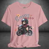 Sassy Motorcycle Girl Crew Neck TShirt