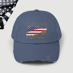 American Veteran Mom Distressed Dad Hat
