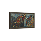 Chopper Motorcycle Framed Canvas Print