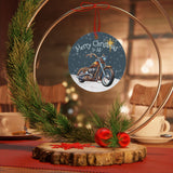 Vintage Harley Davidson Motorcycle Aluminum Christmas Ornament