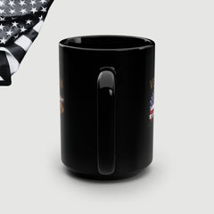 American Veteran Wife Black Coffee Mug, 15oz