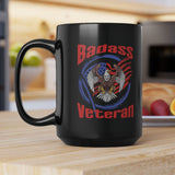 Badass Veteran Black Coffee Mug, 15oz