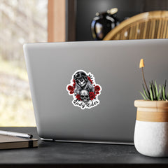 Ladies Rider Skull and Rose Motorcycle Helmet Decal