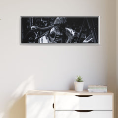 Harley Motorcycle Framed Canvas Art