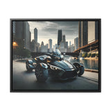 Futuristic Spyder Motorcycle Framed Canvas Art