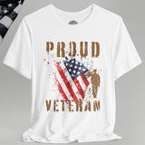 Proud American Veteran Flag Crew Neck TShirt