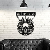 Flaming Skull Customized Steel Wall Art