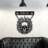Flaming Skull Customized Steel Wall Art