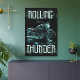 Neon Motorcycle Cruiser Metal Poster