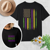 Mardi Gras Themed Beads & Biker Squad Premium Crew Neck TShirt