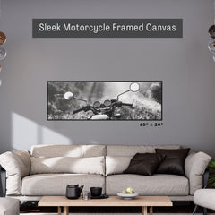Motorcycle In Field Frames Canvas Art