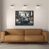 Futuristic Spyder Motorcycle Framed Canvas Art
