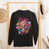 Cottagecore Skull Women's Motorcycle Long Sleeve TShirt