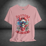 Ladies Daytona Bike Week 2025 Hipster Skull Crew Neck TShirt