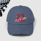 22 a Day American Veteran Distressed Dad Hat