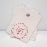 Ladies Motorcycle Love Crew Neck TShirt
