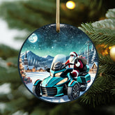 Can-Am Spyder Santa Aluminum Christmas Ornament