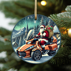 Can-Am Spyder Santa Aluminum Christmas Ornament