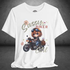 Sassy Biker Girl Crew Neck TShirt