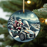Can-Am Spyder Santa Aluminum Christmas Ornament