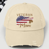 American Veteran Mom Distressed Dad Hat