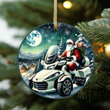 Can-Am Spyder Santa Aluminum Christmas Ornament
