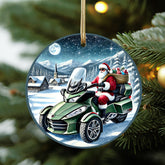 Can-Am Spyder Santa Aluminum Christmas Ornament