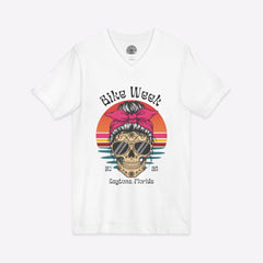 Daytona Bike Week 2026 Women's V-Neck | Hipster Skull