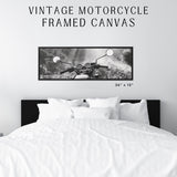 Motorcycle In Field Frames Canvas Art
