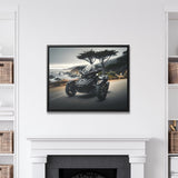Futuristic Ryker Motorcycle Framed Canvas Art