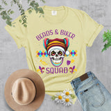 Beads & Biker Squad Mardi Gras Themed Crew Neck TShirt