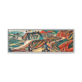 Motorcycle Pacific Coast Highway Abstract Framed Canvas Art