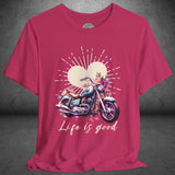 Ladies Boho Vintage Motorcycle Crew Neck TShirt