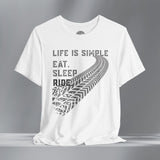 Life is Simple Motorcycle Crew Neck TShirt