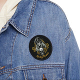 Lady Rider Skull & Gold Roses Printed Motorcycle Patch